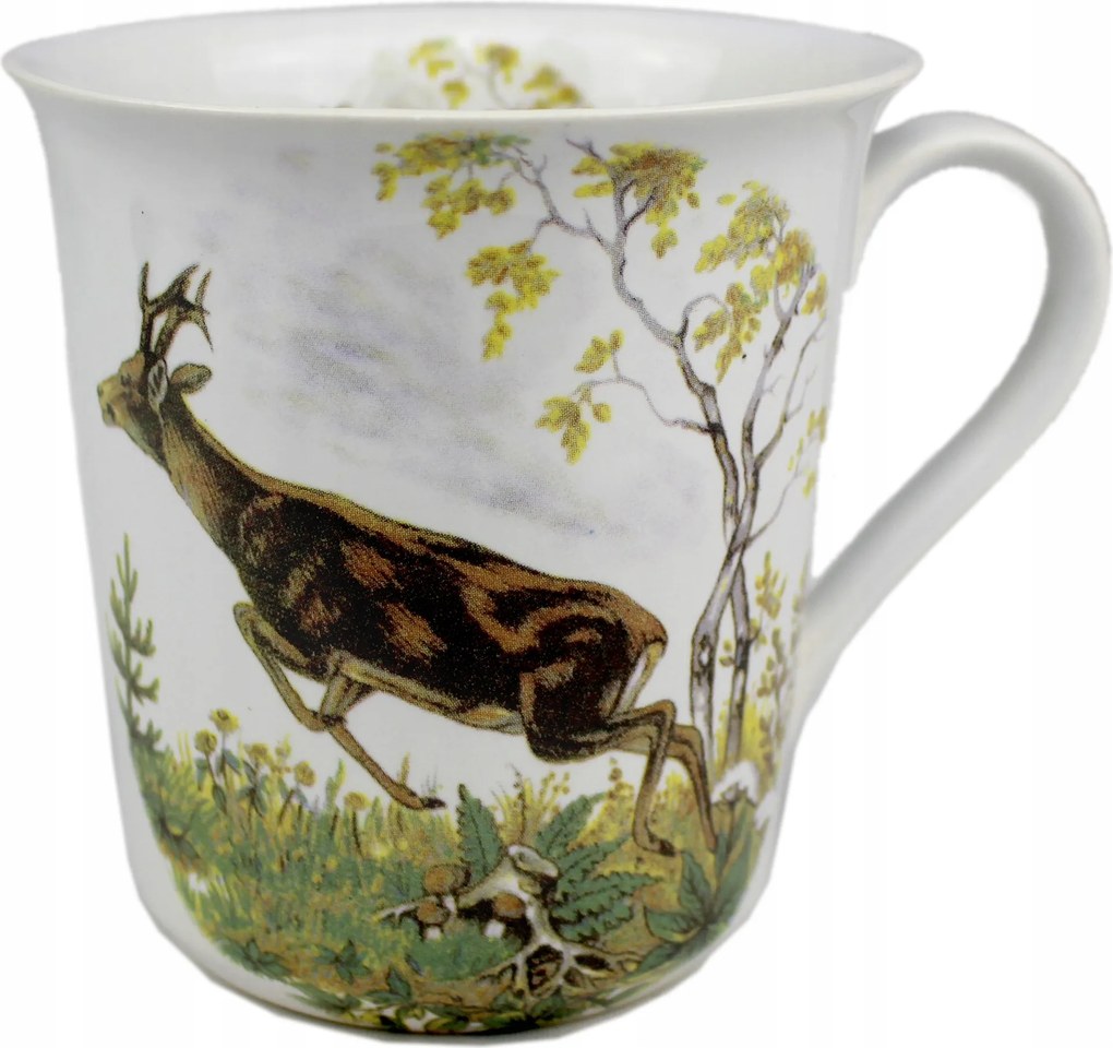 0,4 l-es kerámia bögre vadász motívummal díszítve ugráló szarvas