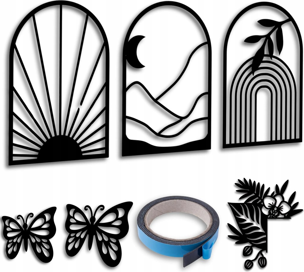 Áttört 3d Vászonkép Boho Triptyk 130x56cm Dekoráció Faliképek Nappaliba