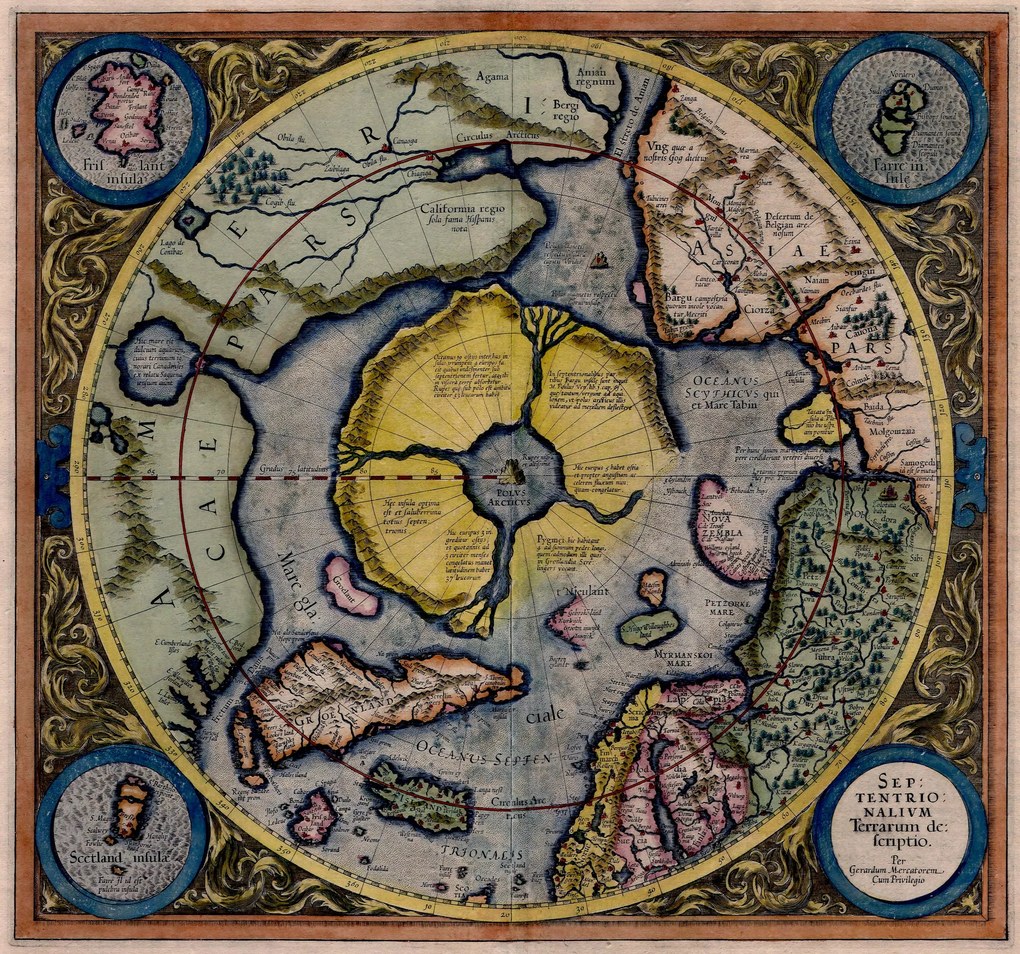 Lapos föld Világtérkép Gerard Merkator 1595 méret 90x90cm