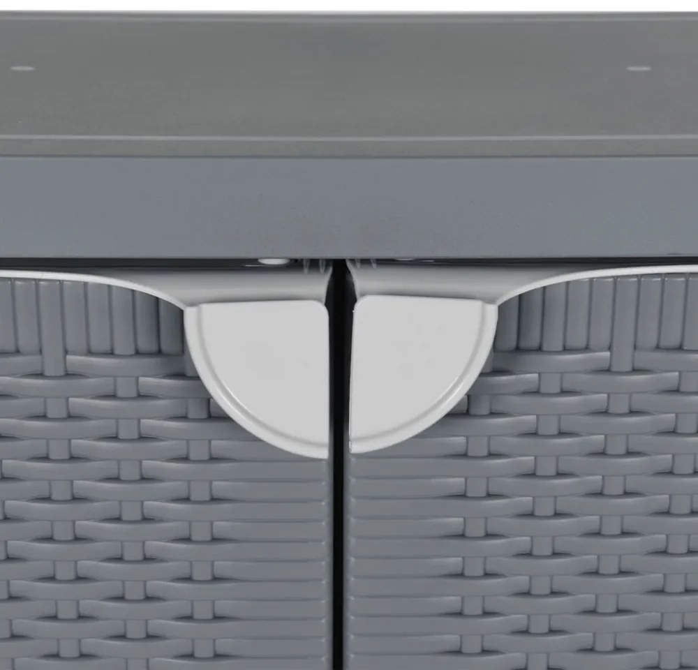 szürke PP rattan kerti tárolószekrény 65 x 45 x 88 cm
