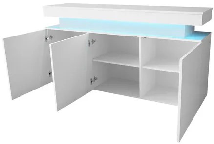 Szekrény Lesteralo 3D 160 (fekete + fényes fekete) (LED világítással). 1105937