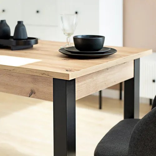 NEO Étkezőasztal Tölgy/Fekete Színben 120 cm