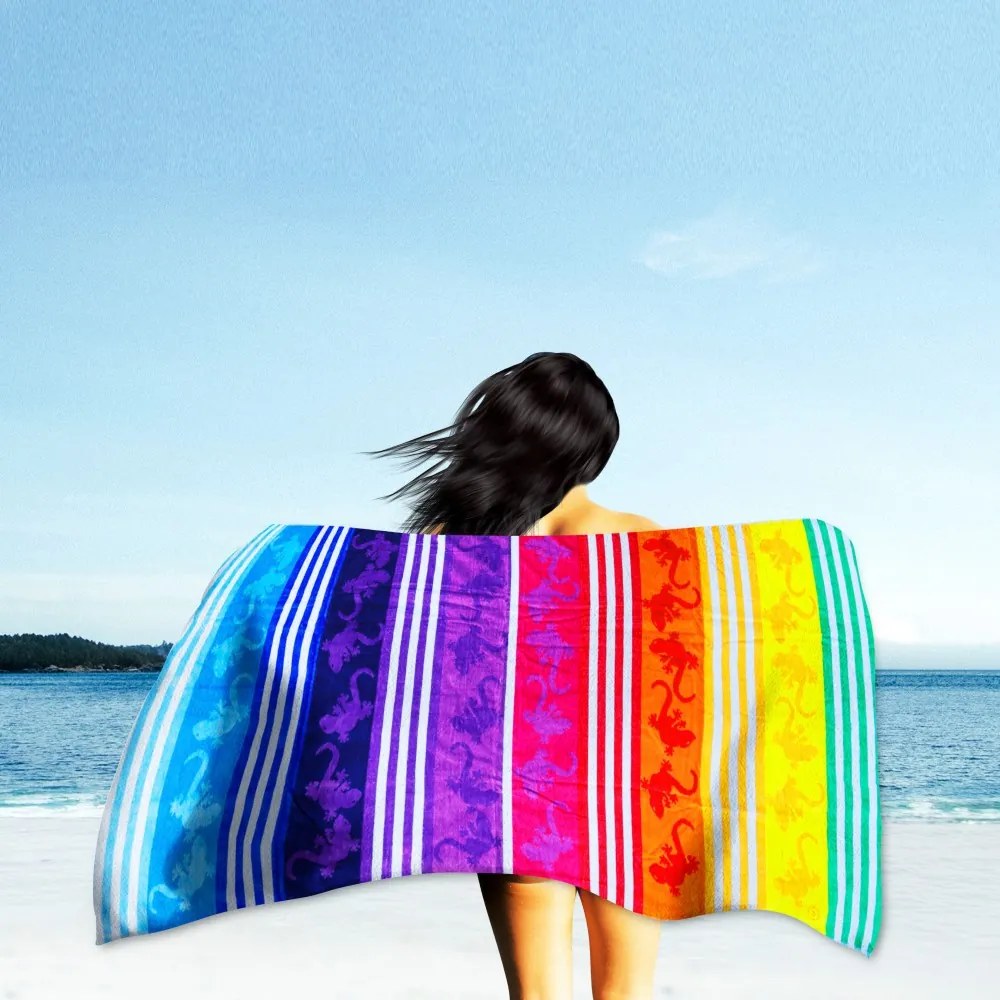 Crazy Gekko színes strandtörölköző