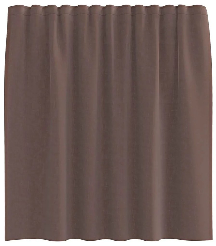 2 db barna voile függönyök rúd zsebekkel