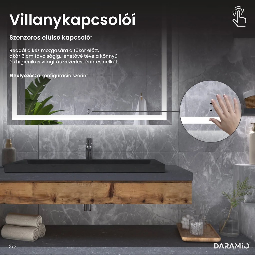 Tükör LED világítással F2