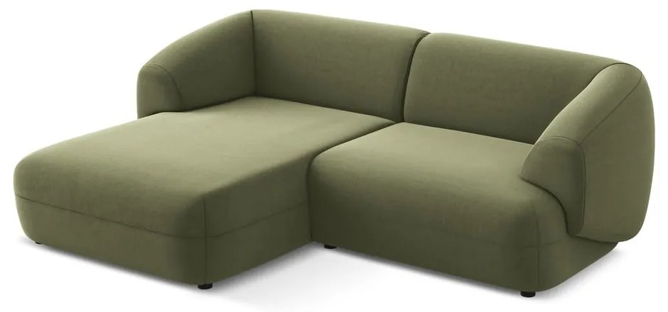 Zöld bársony sarokkanapé (bal oldali) Moana – Makamii