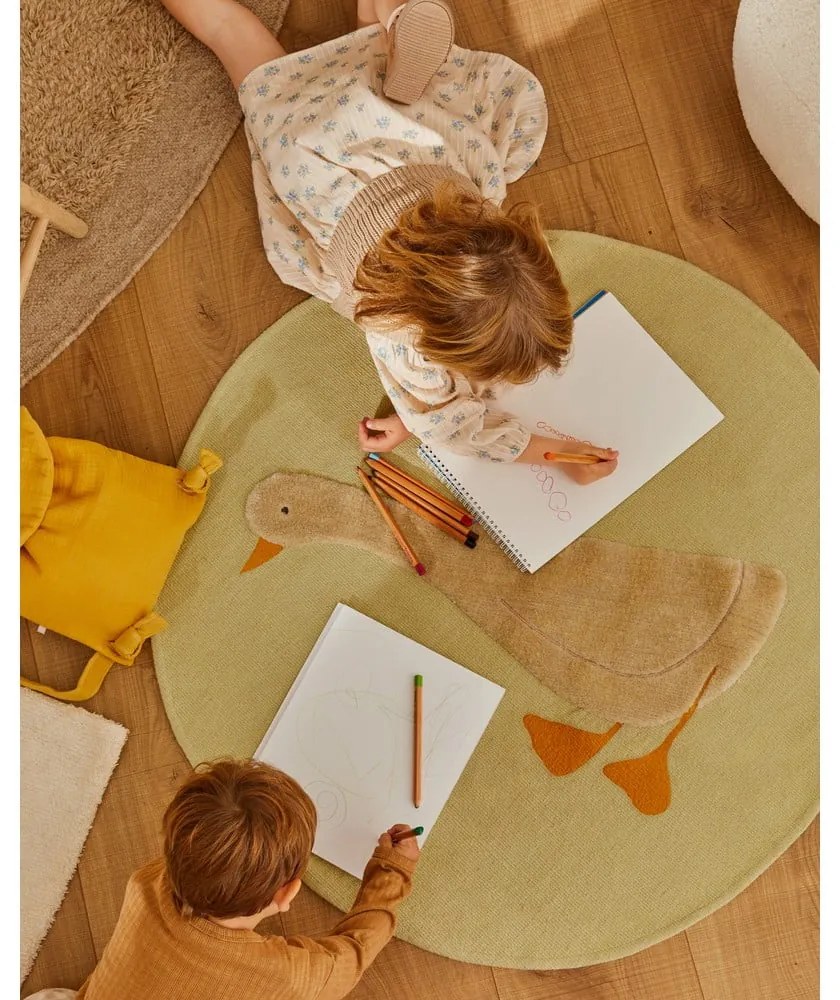 Világossárga pamut gyerek szőnyeg ø100 cm Milu – Kave Home