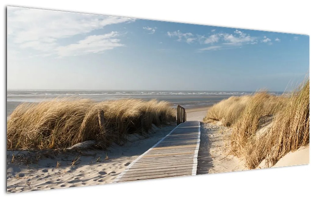 Kép - Homokos strand Langeoog szigetén, Németországban (120x50 cm)