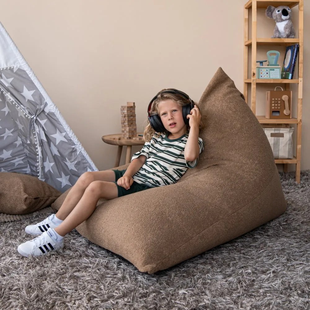 Krémszínű buklé babzsákfotel Razz – SLOWDOWN