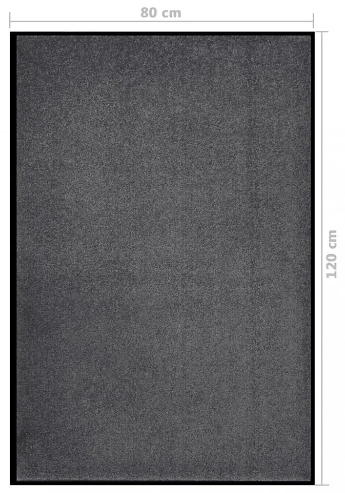 antracitszürke lábtörlő 80 x 120 cm
