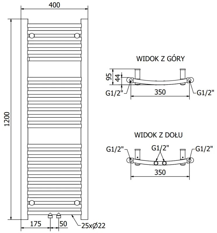 Mexen Ares, fűtőelem 1200x400 mm, 442 W, antracit, W102-1200-400-00-66