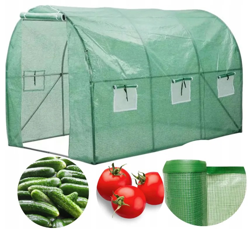 Kerti polytunnel 2 m x 3 m