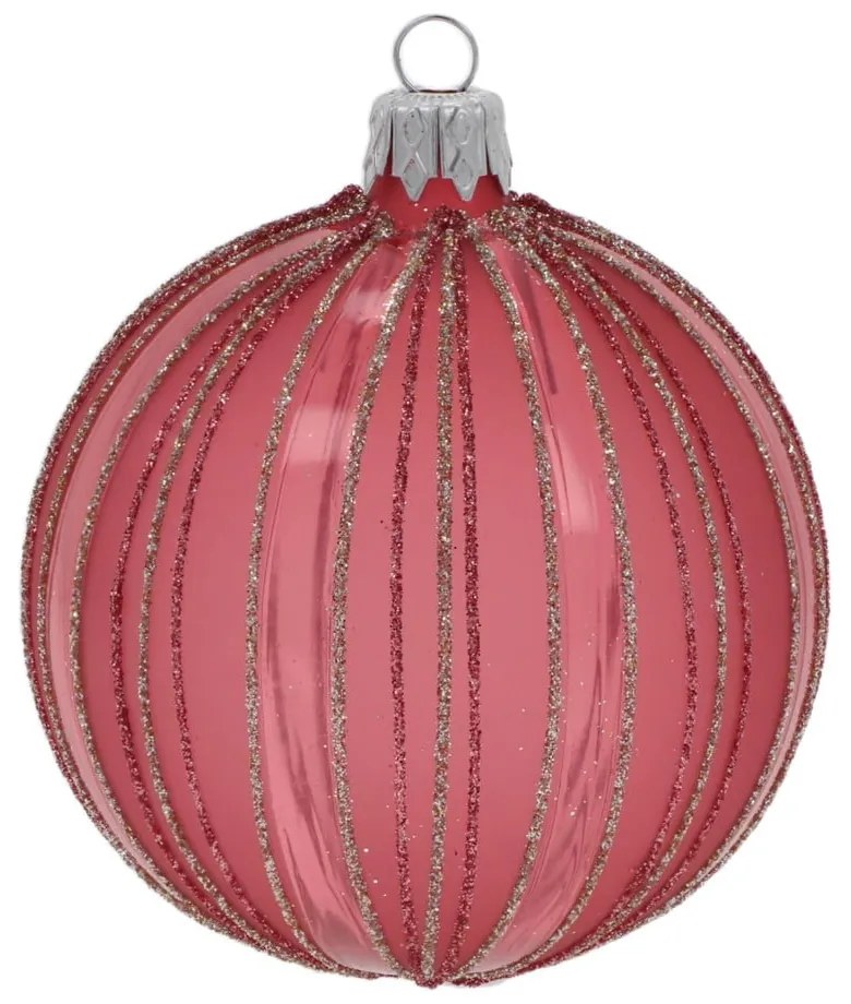 Üveg kézzel fújt karácsonyfadísz készlet 3 db-os ø 8 cm – Ego Dekor