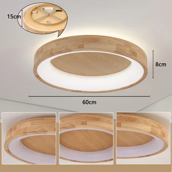 Brilagi-LED mennyezeti lámpa FALCON WOOD LED/40W/230V 3000/4000/6000K 60 cm fa