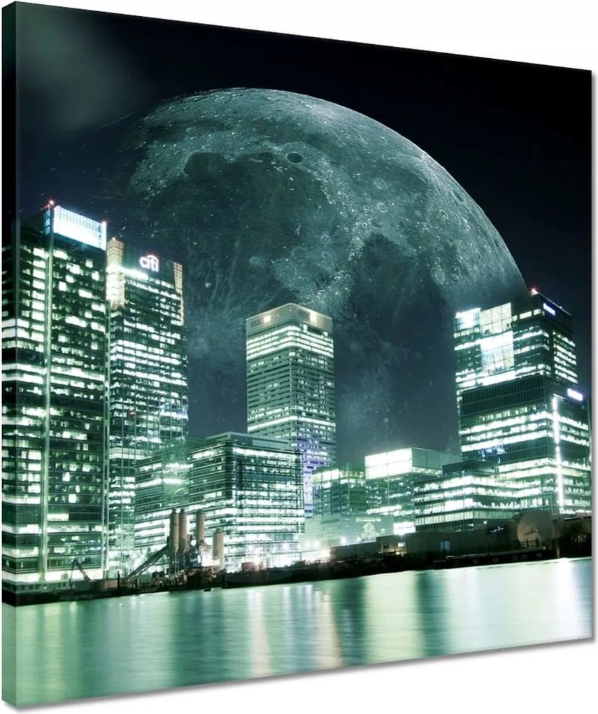 Vászonkép 40x40 Hold a város felett