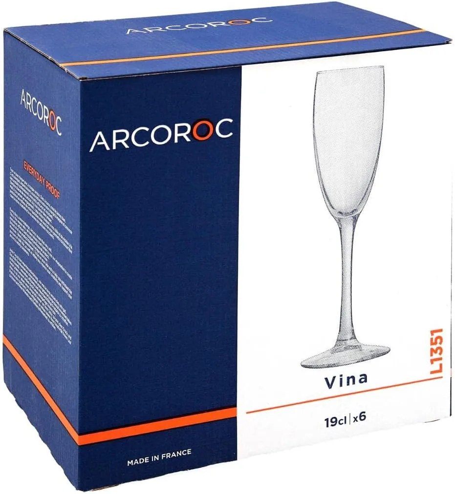 Luminarc Vina Flute pezsgős pohár – 19 cl 6 db