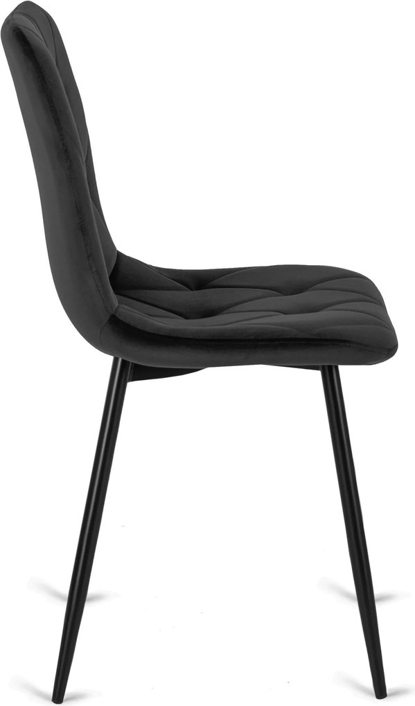 Krzesło ROBIN Czarne Welurowe