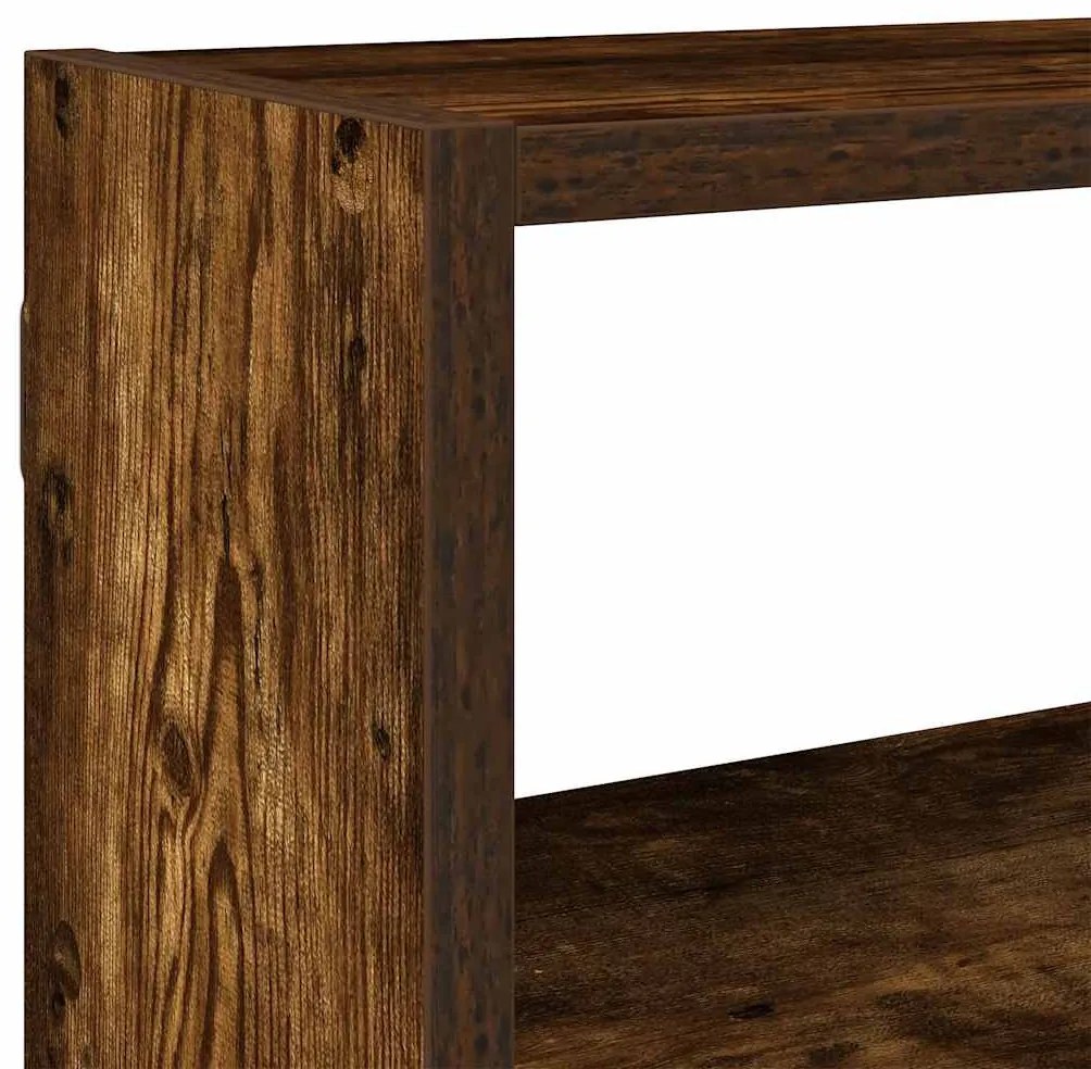 füstös tölgy színű szerelt fa fali kockapolc 7 rekeszes színű