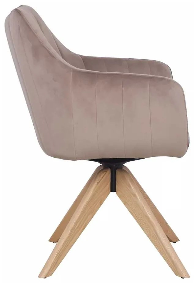 Azalia D Velvet étkezőszék, bézs / tölgy