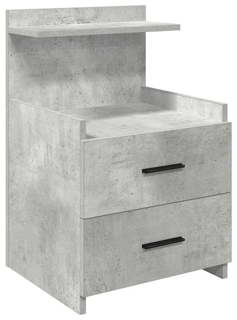 2 db-os éjjeliszekrény 2 fiókkal, betonszürke, 40 x 36,5 x 62 cm