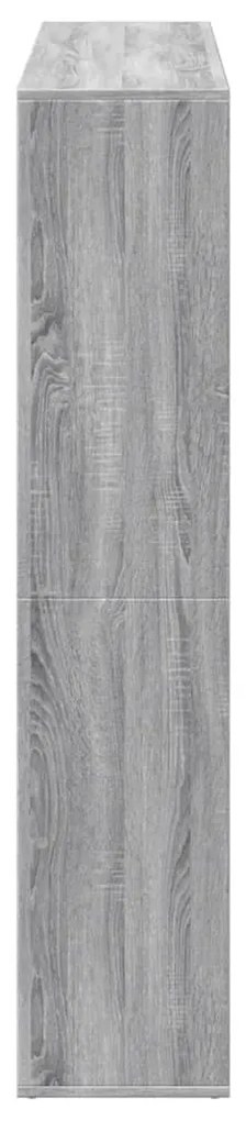 szürke sonoma színű szerelt fa könyvszekrény 137,5x29x137,5 cm