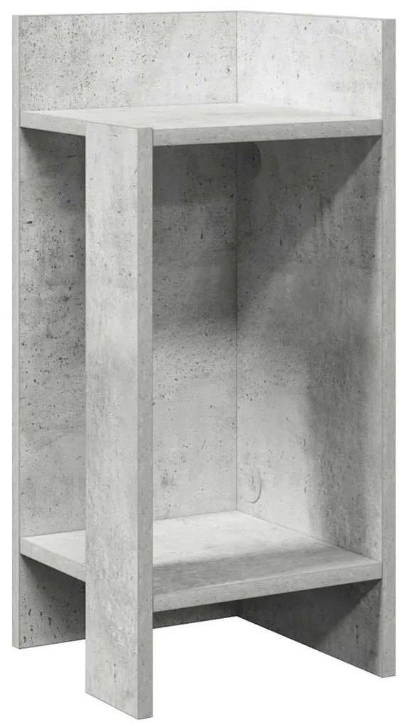 betonszürke kisasztal polccal 25,5 x 27 x 60 cm