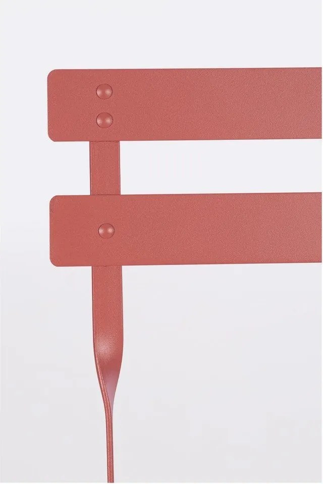 Terrakotta színű acél kétszemélyes kerti étkezőgarnitúra Austin – Bizzotto