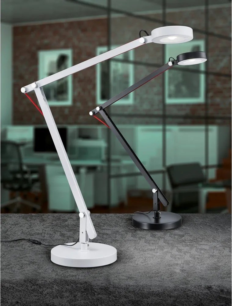 Fekete LED asztali lámpa hajlítható szerkezettel (magasság 90 cm) Amsterdam – Trio