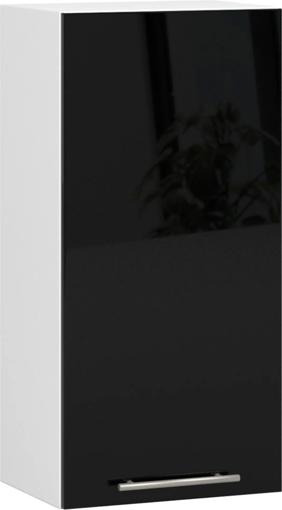 Függő Konyhaszekrény Olíva W 40cm Fehér-fekete Fényes H720 Akd