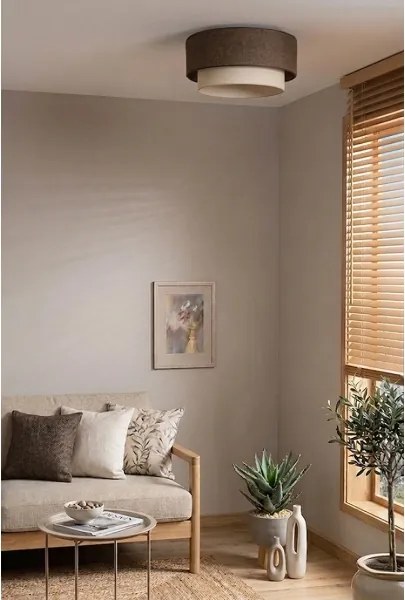 BRILAGI - LED mennyezeti lámpa BOHO ECO 1xE27/10W/230V, Ø 40 cm, barna/krémszínű