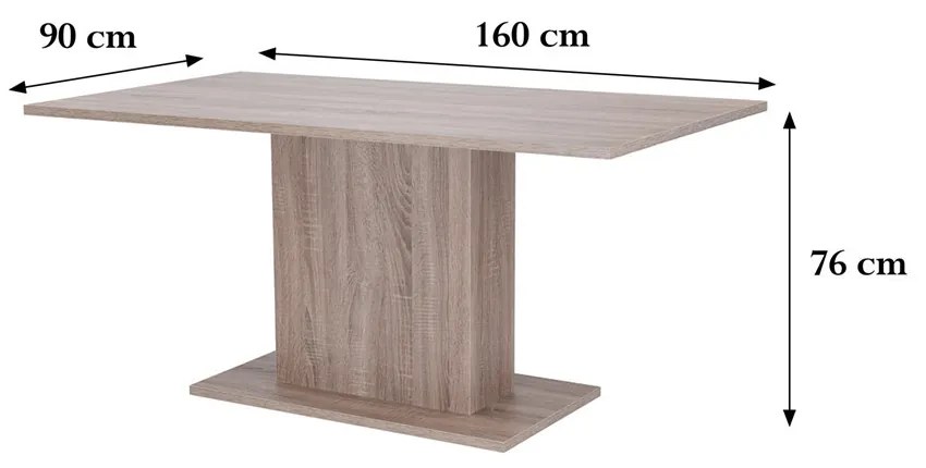 Yorki Elegant étkezőasztal 160x90 cm yorki tölgy