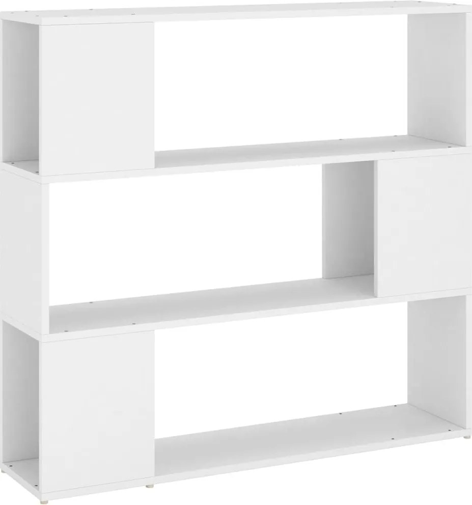 vidaXL fehér szerelt fa térelválasztó könyvszekrény 100 x 24 x 94 cm