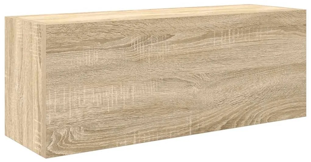 sonoma tölgyszínű szerelt fa fali fürdőszobaszekrény 80x25x30cm