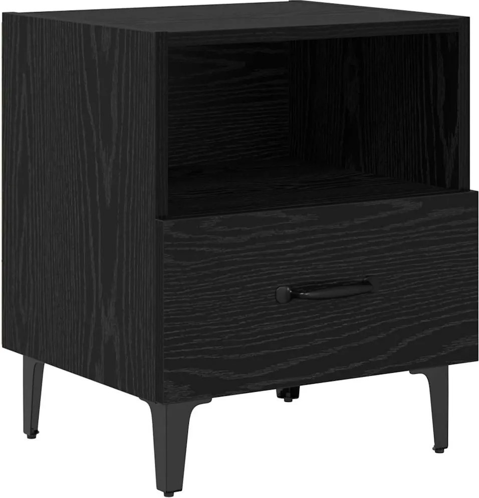 vidaXL Éjjeliszekrény fiókkal Musta tammi 40 x 35 x 47.5 cm Faanyag