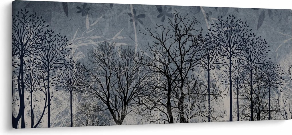 Kép - Fa sziluettek levelekkel (120x50 cm)