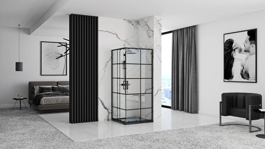 Zuhanykabin Rea Concept Black 90x90