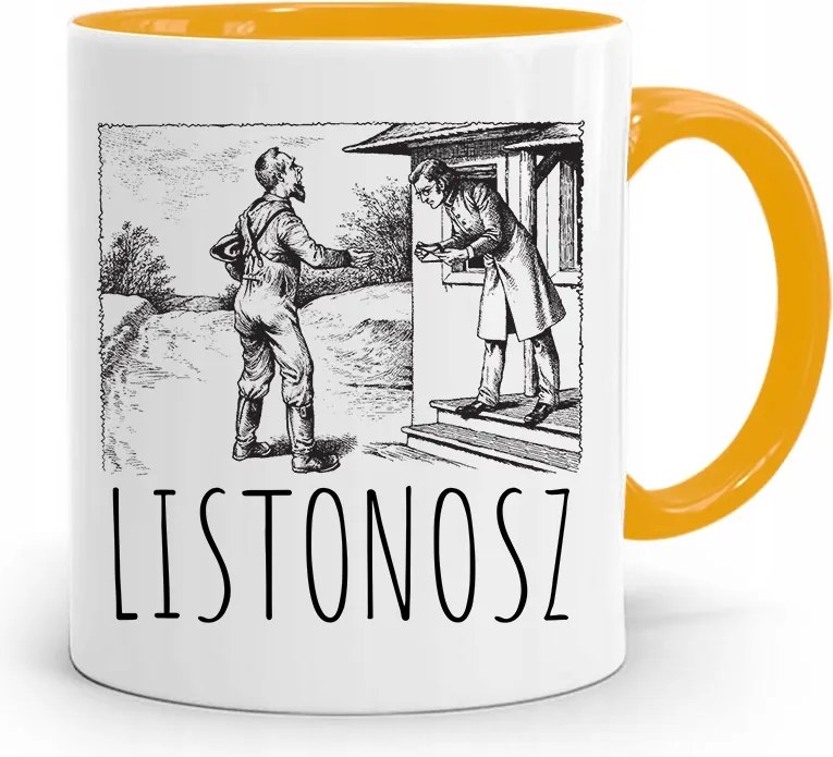 Sárga Bögre Postásnak Ajándék fényképes nyomattal