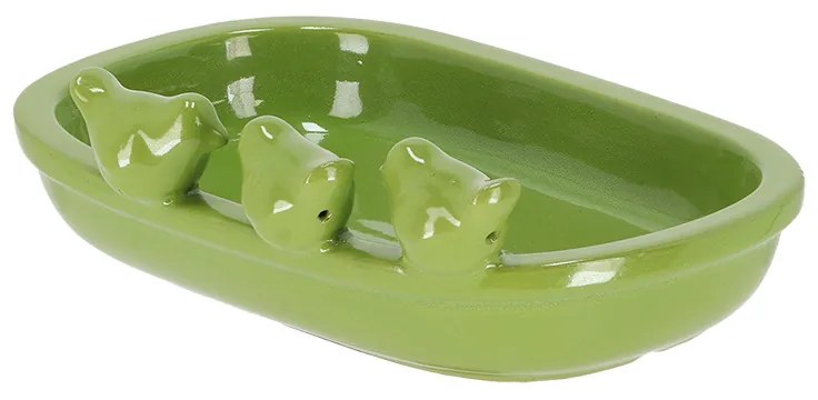 Kerámia madáritató és etető tál, 29 cm, zöld