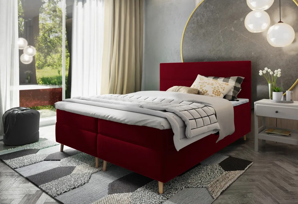 CLAUS kárpitozott boxspring ágy, 160x200, kronos 15 + topper