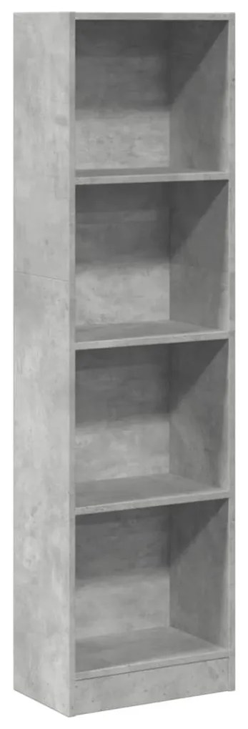 betonszürke szerelt fa könyvespolc 40 x 24 x 143 cm