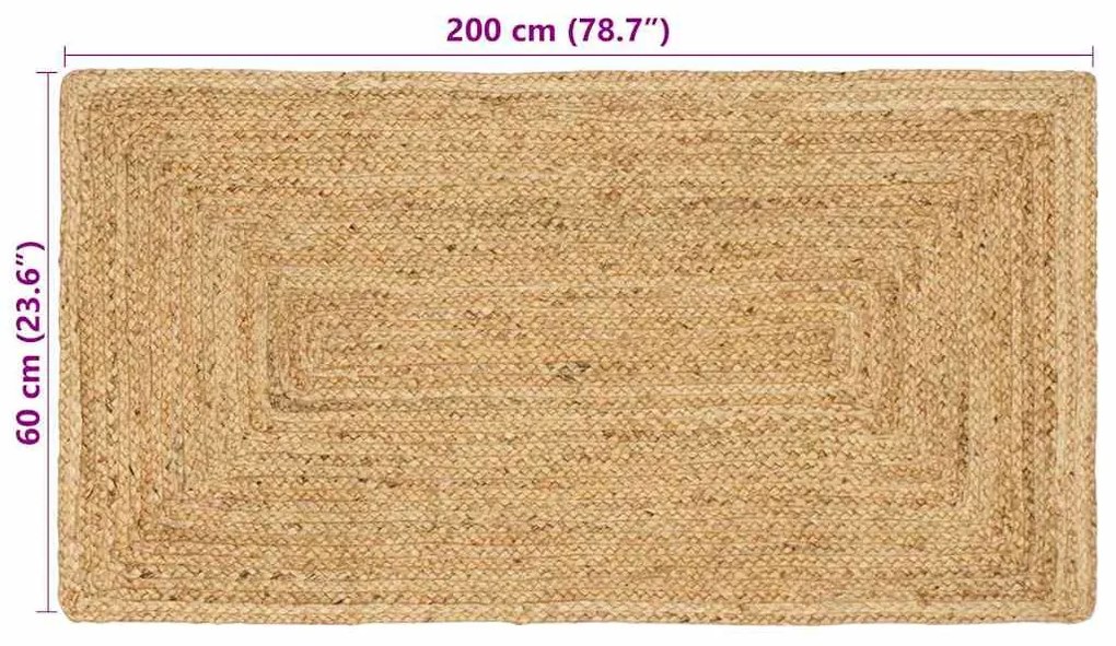 Szőnyeg Bézs 60 x 200 cm Juta