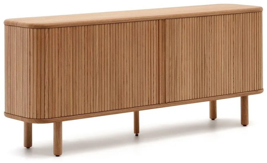 Natúr színű komód tolóajtóval kőrisfa dekorral 180x75,5x40 cm Mailen – Kave Home