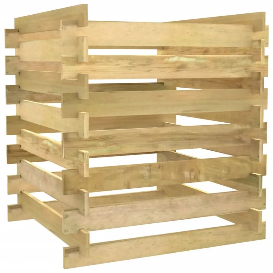 lécezett impregnált fenyőfa kerti komposztáló 90 x 90 x 90 cm