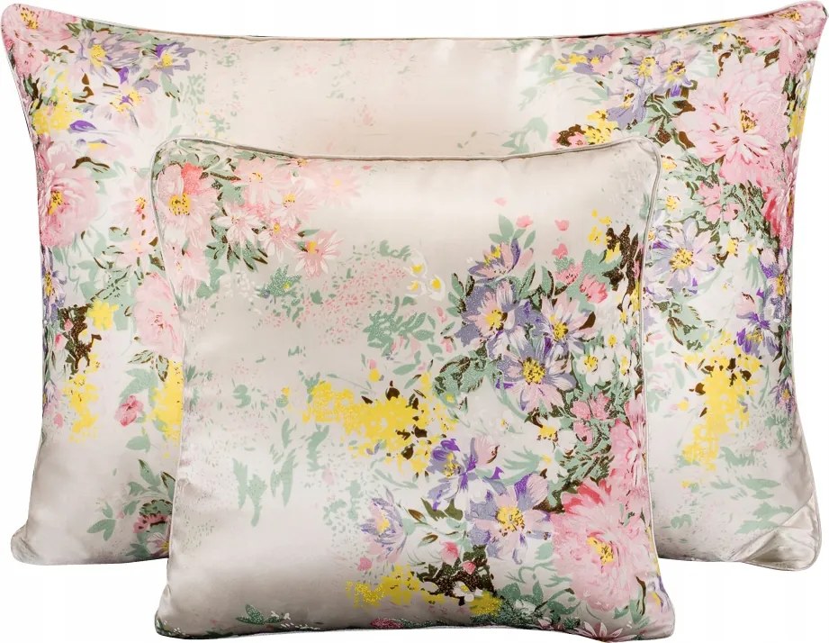 100% Selyem párnahuzat 70x80 párnahuzat Ágyneműhuzat virágok SummGarden