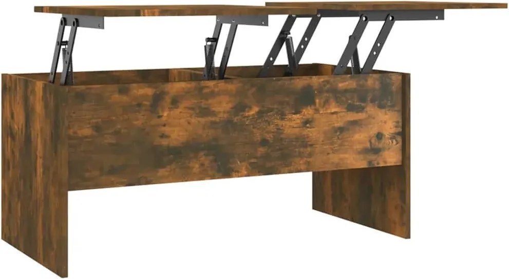 vidaXL füstös tölgy színű szerelt fa dohányzóasztal 102x50,5x46,5 cm