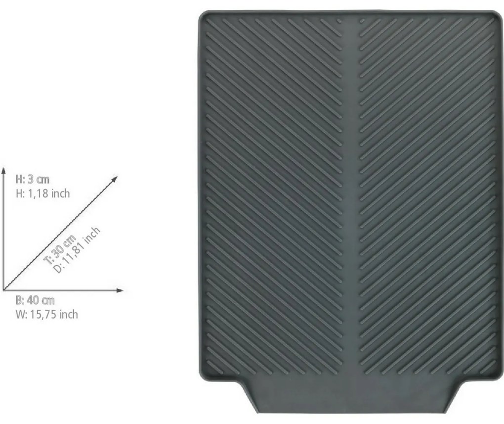 Wenko Linea edénycsepegtető alátét40 x 3 x 30 cm, szürke, S