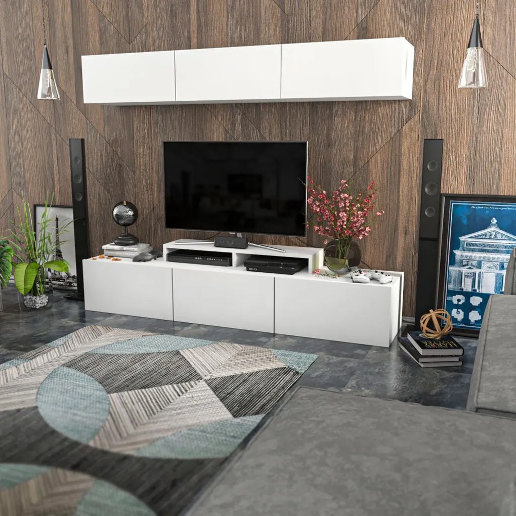 TV-állvány, fehér, 180 cm – TR788DEC3049