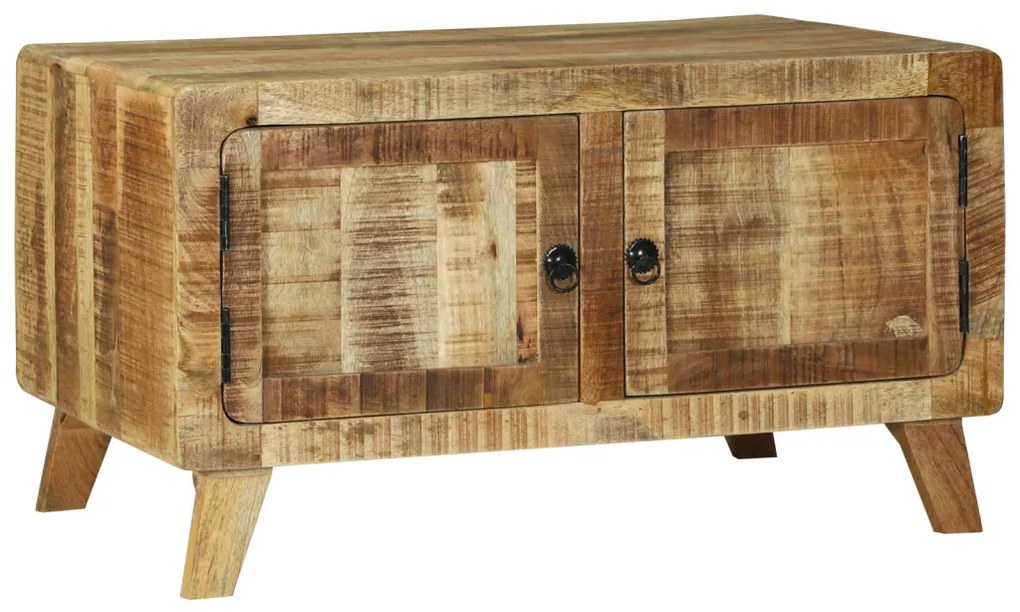 Dohányzóasztal 80x54x45 cm Tömör fa Durva mangó