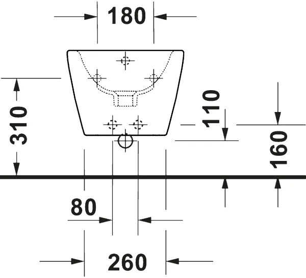 Duravit 27271500002 - Függesztett bidé D-CODE kerámia/fényes fehér