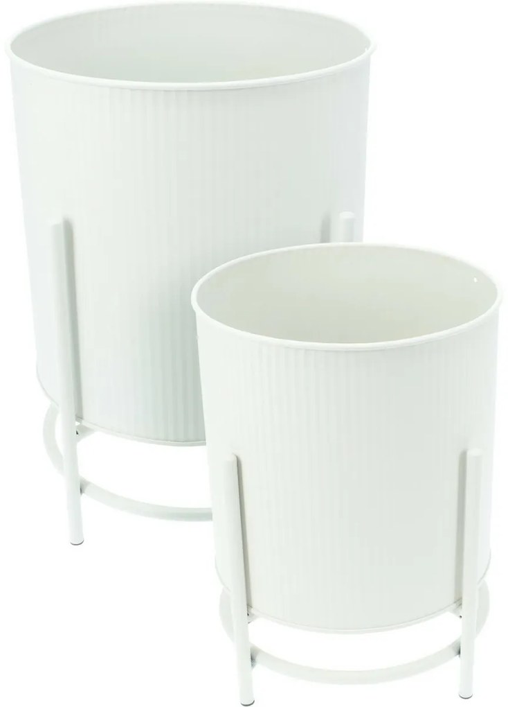 Celano fehér fém virágállvány-készlet, 2 db